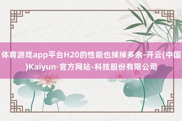 体育游戏app平台H20的性能也绰绰多余-开云(中国)Kaiyun·官方网站-科技股份有限公司