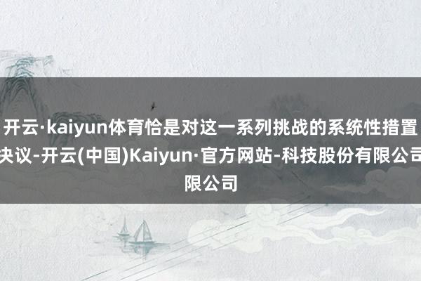 开云·kaiyun体育恰是对这一系列挑战的系统性措置决议-开云(中国)Kaiyun·官方网站-科技股份有限公司